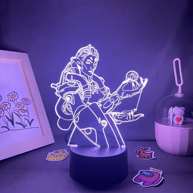Overwatches OW Game Figure Moirakelly 3D Led Neon Night Lights Birthday Gift for