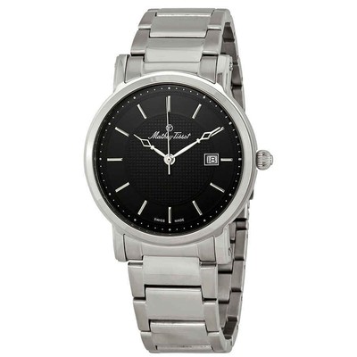 Мужские часы Mathey-Tissot City с металлическим черным циферблатом HB611251MAN