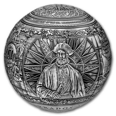 2024 Barbados 1 kilo Silver Vasco da Gama Spherical Coin