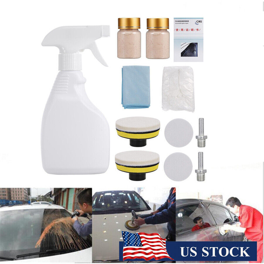 Car Window Repair Glass Polishing Kit Deep Scratch Remover Polished Pad Powder