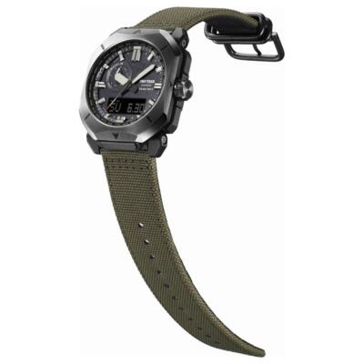 Pre-owned Casio Pro Trek Prw-6900yb-3jf Men Watch Cordura Band Radio Solar Analog Digital