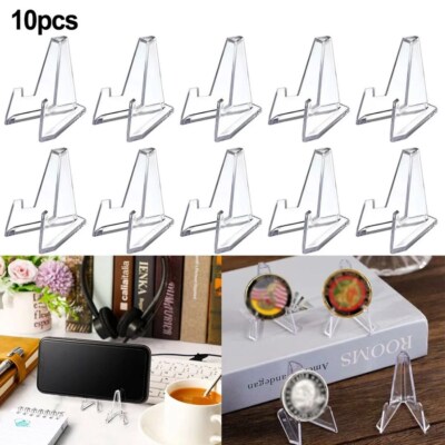 10PCS Clear Acrylic Trading Card Stands for Coins Sports Cards Display Holder US