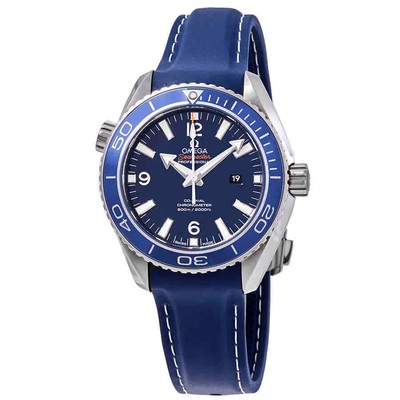 Часы Omega Planet Ocean Co-Axial с синим циферблатом из титана среднего размера