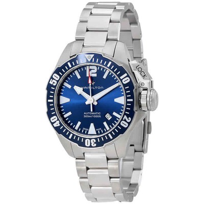 Мужские часы Hamilton Khaki Navy Frogman с автоматическим синим циферблатом H77705145