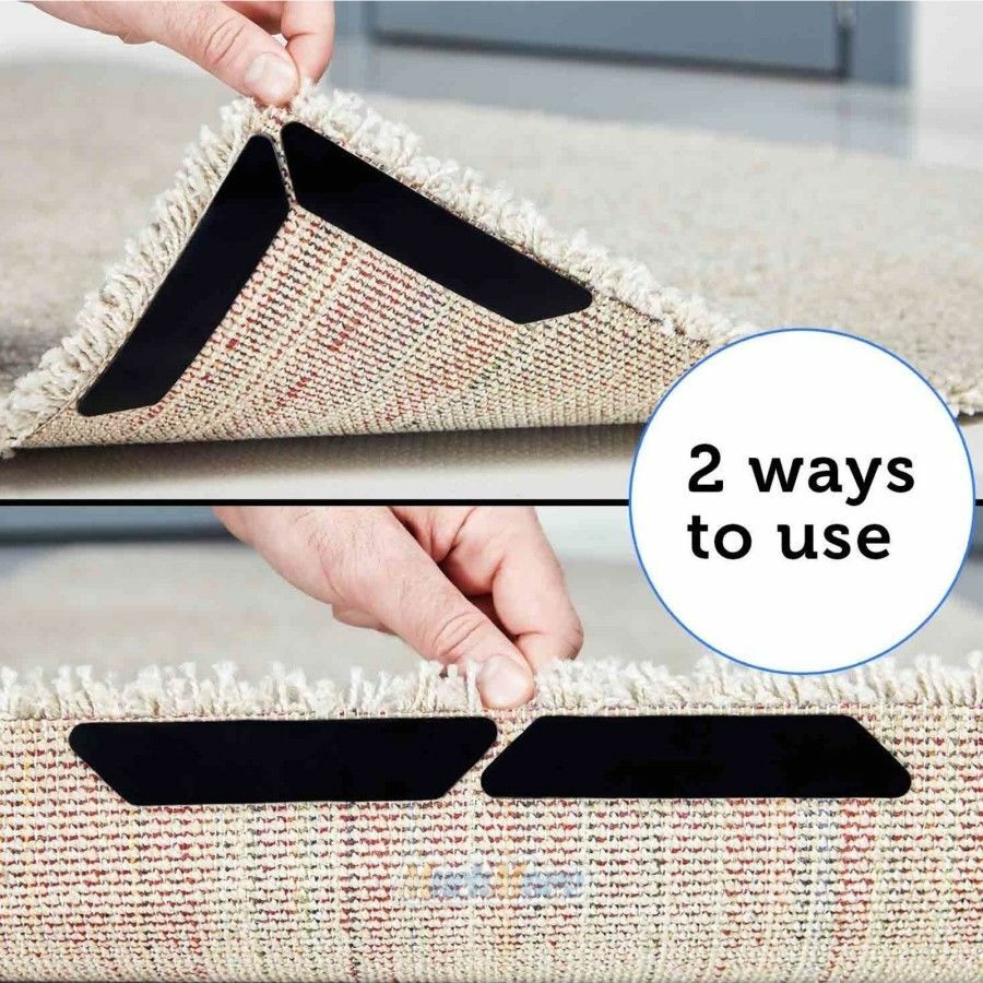 16 Pack Rug Grippers Stopper Anti Slip Rubber Corner Mat Washable Carpets Pad US