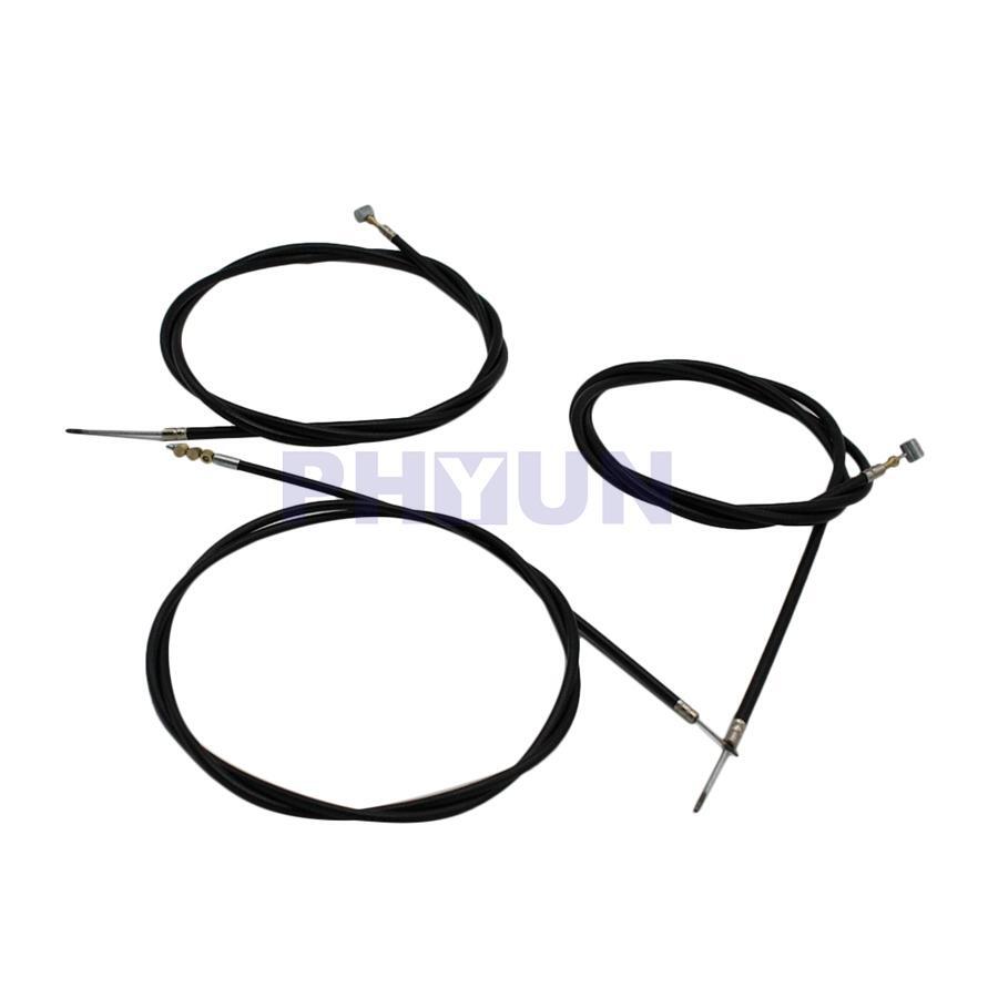 Universal Black Motorcycle Cable Set Kit Clutch Brake Throttle Harness Wires