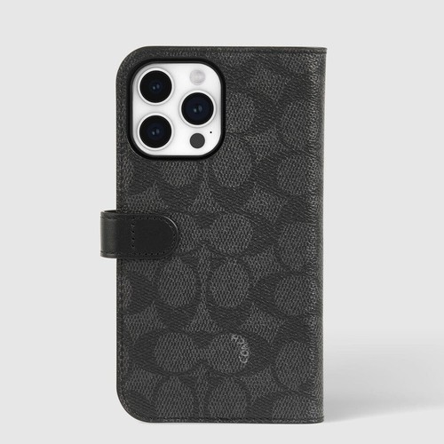 COACH Signature IPhone 15 PRO MAX Magnetic Folio Case in