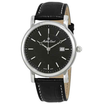 Мужские часы Mathey-Tissot City Cuir с черным циферблатом HB611251AN