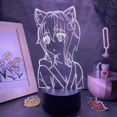 Anime High School Dxd Figure Toujou Koneko 3D LED Nightlight 7 Color Display
