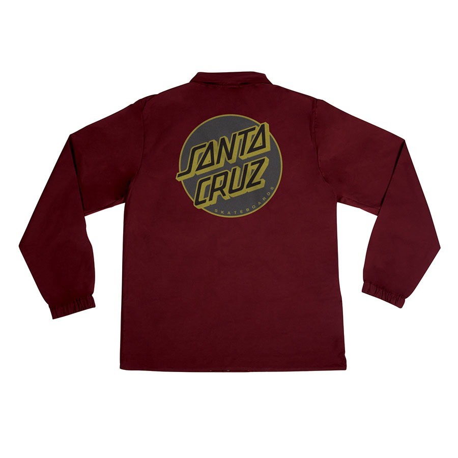 Santa Cruz OTHER DOT Coach Windbreaker Jacket CARDINAL RED MEDIUM