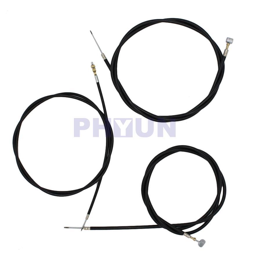 Universal Black Motorcycle Cable Set Kit Clutch Brake Throttle Harness Wires