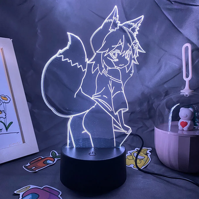 The Helpful Fox Senko San Anime 3D LED Neon Nightlight Birthday Gift for Friend