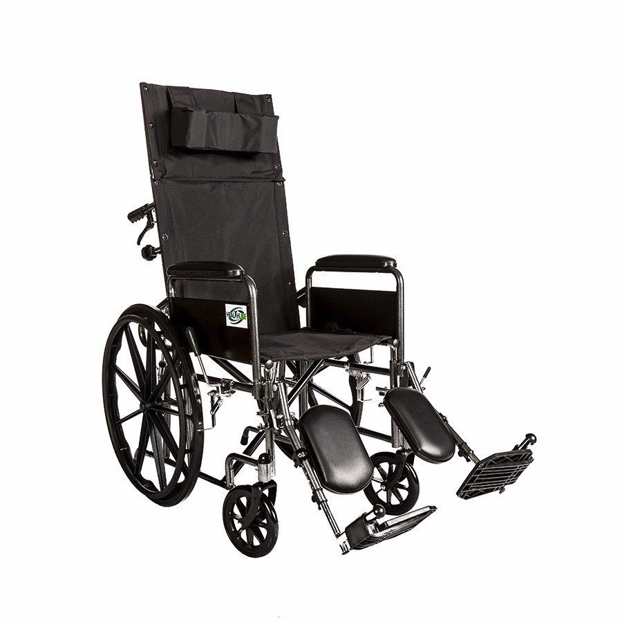 Recliner Back 18" Wheelchair Full Arm Detachable W/elevating Legrests