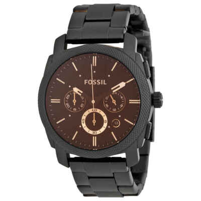 Мужские часы Fossil Machine с хронографом и темно-коричневым циферблатом FS4682