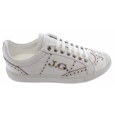 JOHN GALLIANO HERREN SNEAKERS SCHUHE JOHN GALLIANO PARIS 2496 VARIANTE A ABRASIV BIANCO LEDER