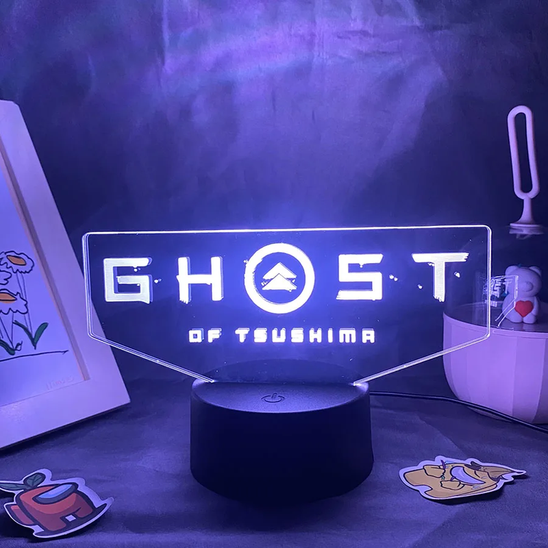 Ghost of Tsushima Game Logo 3D Led RGB Night Lights Cool Xmas Gift for Friends B