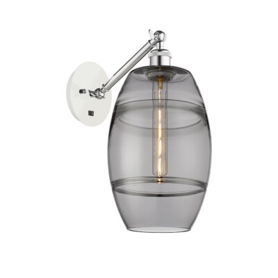 Innovations 317-1W Vaz 1Lt 8'' Sconce, U/D Arm, WCH/SM - 317-1W-WPC-G557-8SM