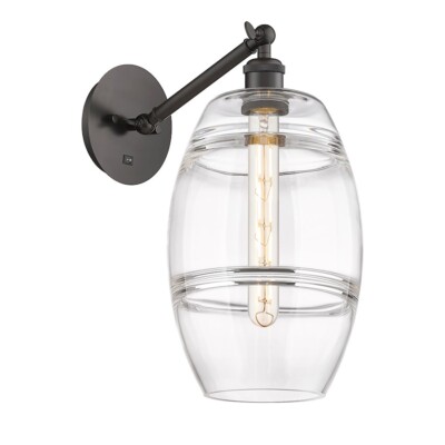 Innovations 317-1W Vaz 1Lt 8'' Sconce, U/D Arm, BZ/CL - 317-1W-OB-G557-8CL