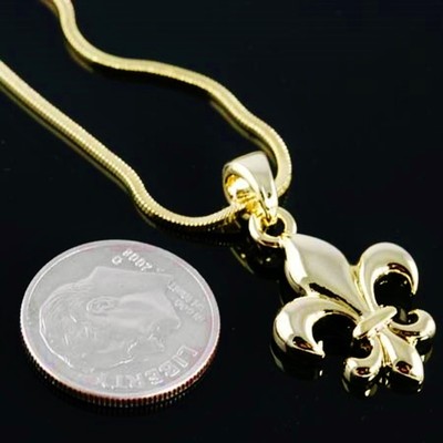 Gold Fleur de lis Pendant Necklace- Petite, Small, Medium, or Large