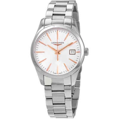 Pre-owned Longines Conquest Classic Quartz Silver Dial Ladies Watch L2.386.4.72.6