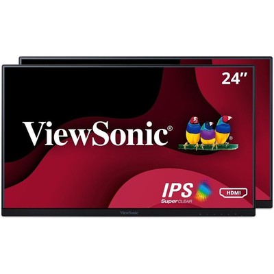 ViewSonic VA2456-MHD_H2 24'' 1080p IPS Dual Pack Head-Only Monitors with Adaptive