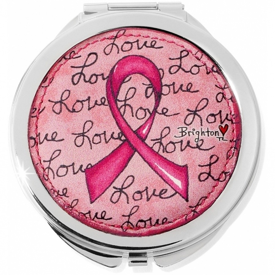 NWT BRIGHTON POWER OF PINK COMPACT MIRROR W/ PINK SATCHEL FREE SHIPPING