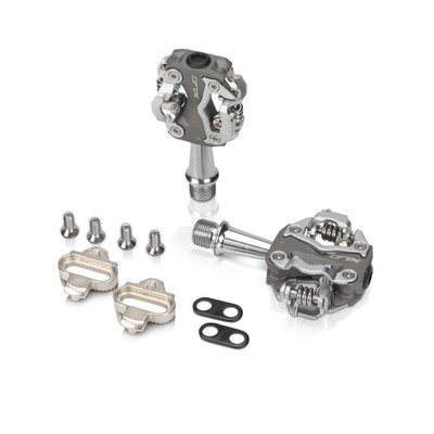 coppia pedali sistema pd-s15 grigio/argento bilaterale alluminio 2501835501 XLC