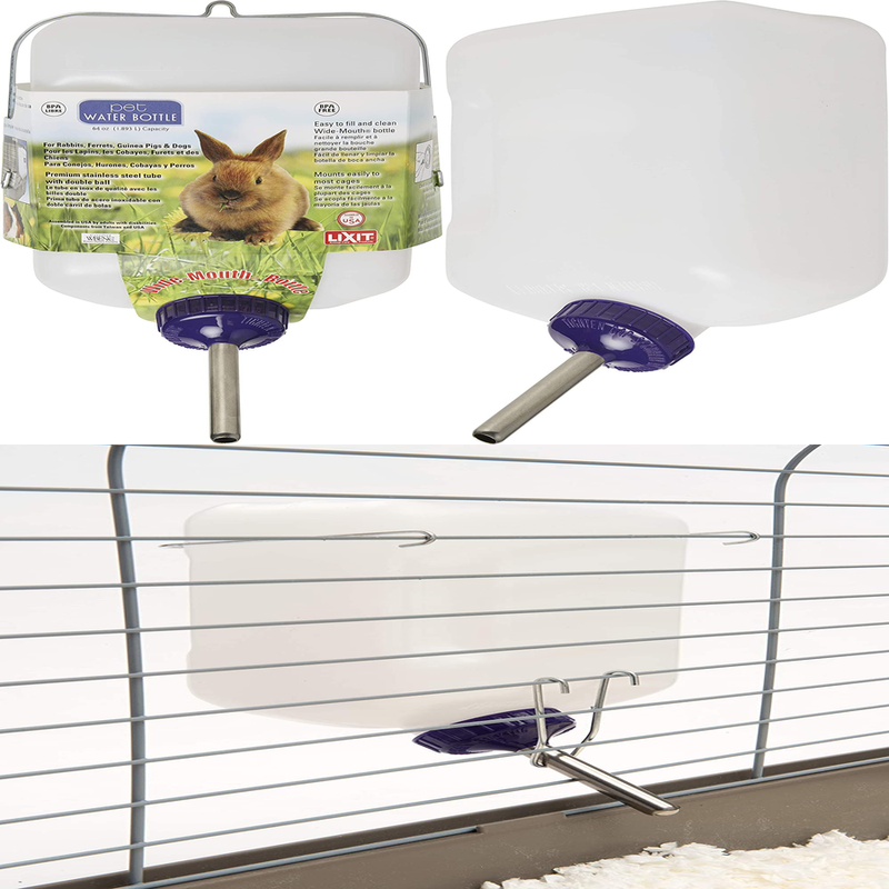Weather Resistant Water Bottle for Rabbits & Small Animal , Half Gallon