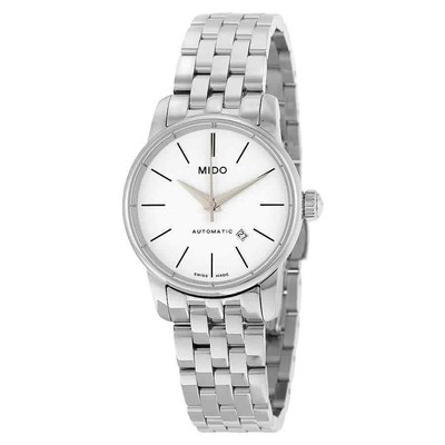 Pre-owned Mido Baroncelli Automatic White Dial Stainless Steel Ladies Watch M76004761