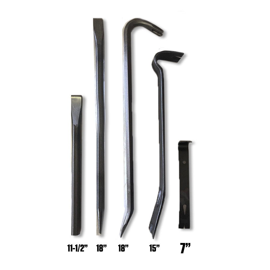 Voyager Tools 4PC Pry Bar and Chisel Set Bonus 8