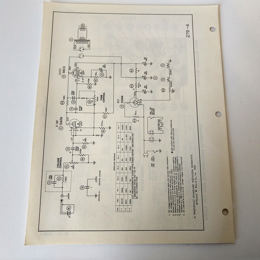 Firestone 4-A-131 Record Player Changer VTG 1955 Schematic Service Manual Sams