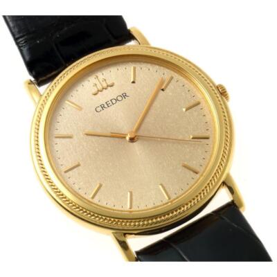 SEIKO CREDOR 18K時計 SEIKO CREDOR 8N81-7010 Quartz Silver Dial Yellow Gold