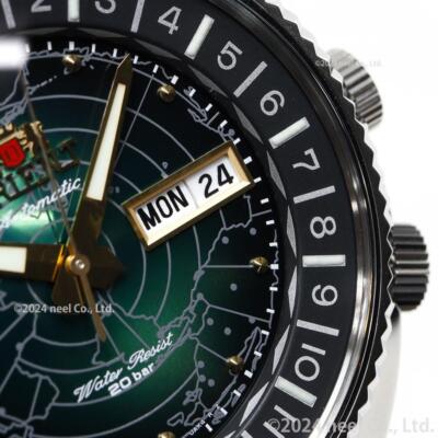 Pre-owned Orient Revival Rn-aa0e02e Watch Green Dial World Map Automatic Mechanical Men