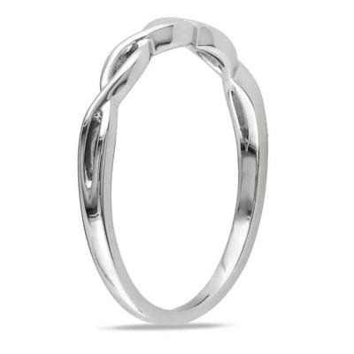 Pre-owned Amour Infinity Wedding Band In 14k White Gold