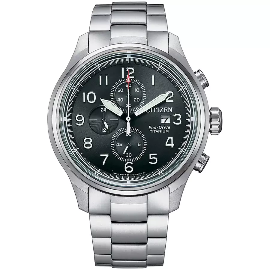 Citizen Titanium Sapphire Crystal Dial Eco-Drive Date Men's