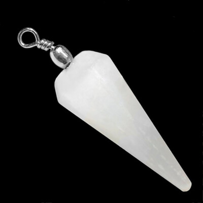 Selenite Crystal Pendant Pendulum Chakra Love Stone Sterling Silver Necklace