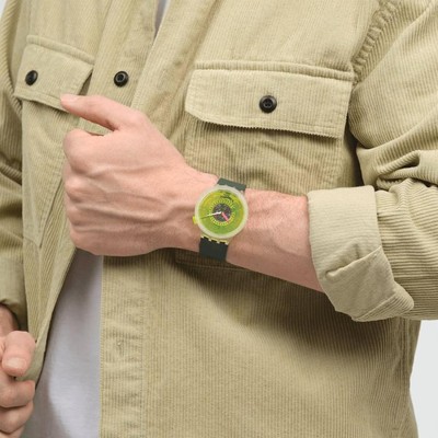 Pre-owned Swatch Big Bold Sb05k400 Blinded By Neon Watch Techno-sphere Gk101 Inspired