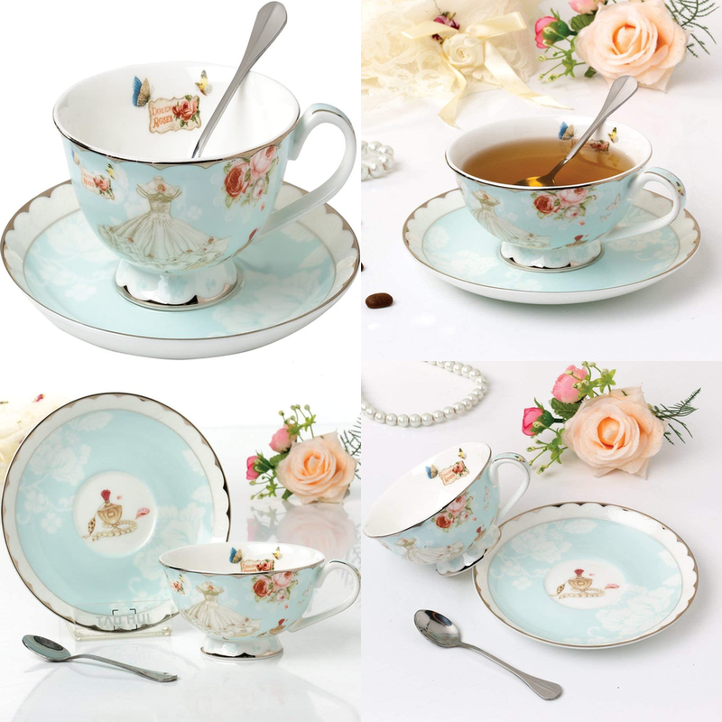 Cup And Saucer And Spoon Sets Vintage Royal Bone China Tea C