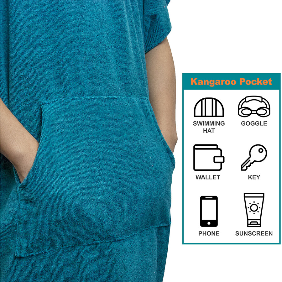 Surf Poncho Wetsuit Changing Robe Towel Hooded Pocket for Men Women Beach Surfer