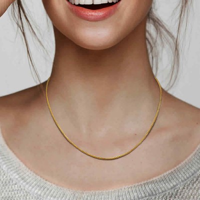 AMOUR AMOUR 1.6MM ROUND BOX LINK NECKLACE IN 14K YELLOW GOLD - 18 IN