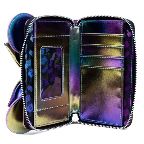 Loungefly Disney Oil Slick Mickey Mouse Backpack and Minnie Mouse wallet set