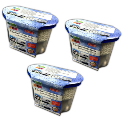 3x Raumentfeuchter | Luftentfeuchter | Luftentfeuchtungsgeräte | 3x230g Granulat