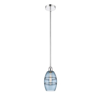 Innovations 616-1S Vaz 1Lt 6'' Stem Mini Pendant, CH/Blue - 616-1S-PC-G557-6BL
