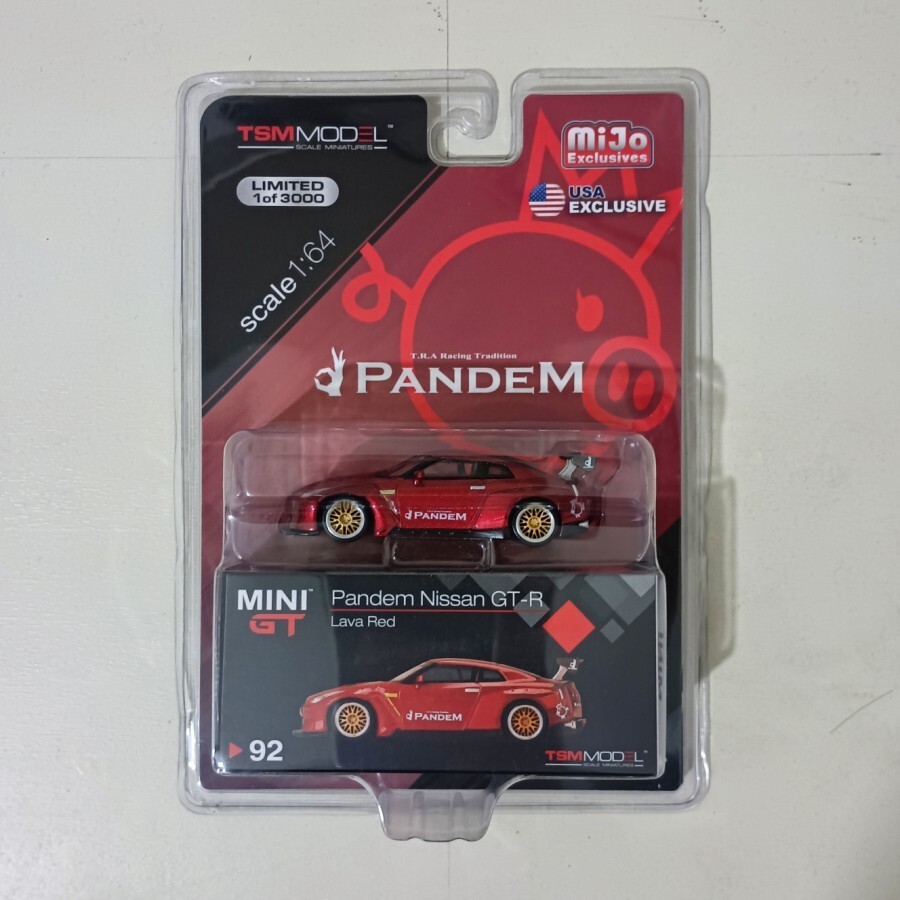 MINI GT Pandem Nissan GT-R 2個セット MINI GT 92 Pandem Nissan GT-R (R35) Lava Red GT Wing RHD