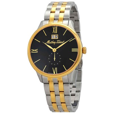 Мужские часы Mathey-Tissot Edmond с металлическим черным циферблатом H1886MBN