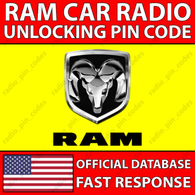  RAM RADIO PIN CODE 1500 2500 3500 4500 5500 PROMASTER VAN PROMASTER CITY 