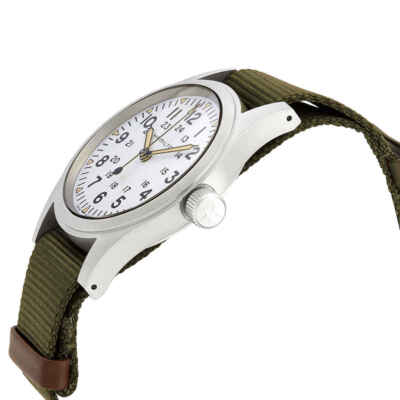Pre-owned Hamilton Khaki Field Mechanical White Dial Men's Watch H69439411