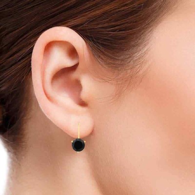 Pre-owned Maulijewels 0.50 Ct Black Diamond Martini Leverback Earrings 14k Yellow Gold