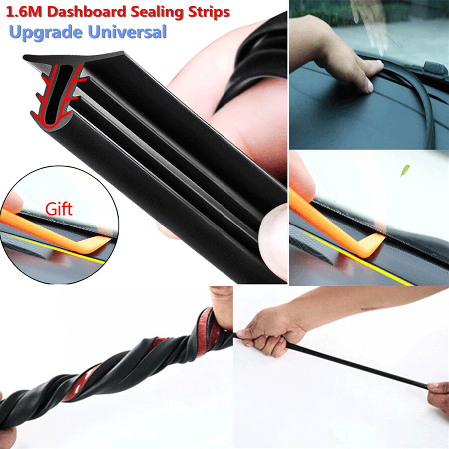 Upgrade Car Rubber Sound Seal Strip 1.6M U-Type Dashboard Edges Sealing Strip US