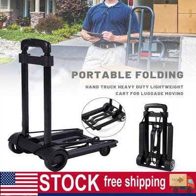 Two-wheels Portable Folding Luggage Cart Duty Trolley For Home Travel Shop